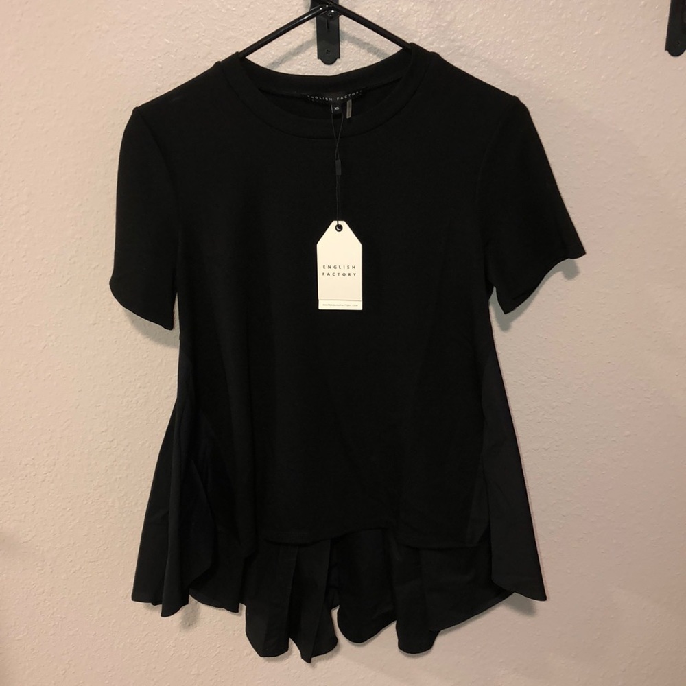 Black Short Sleeve Blouse- New With Tags